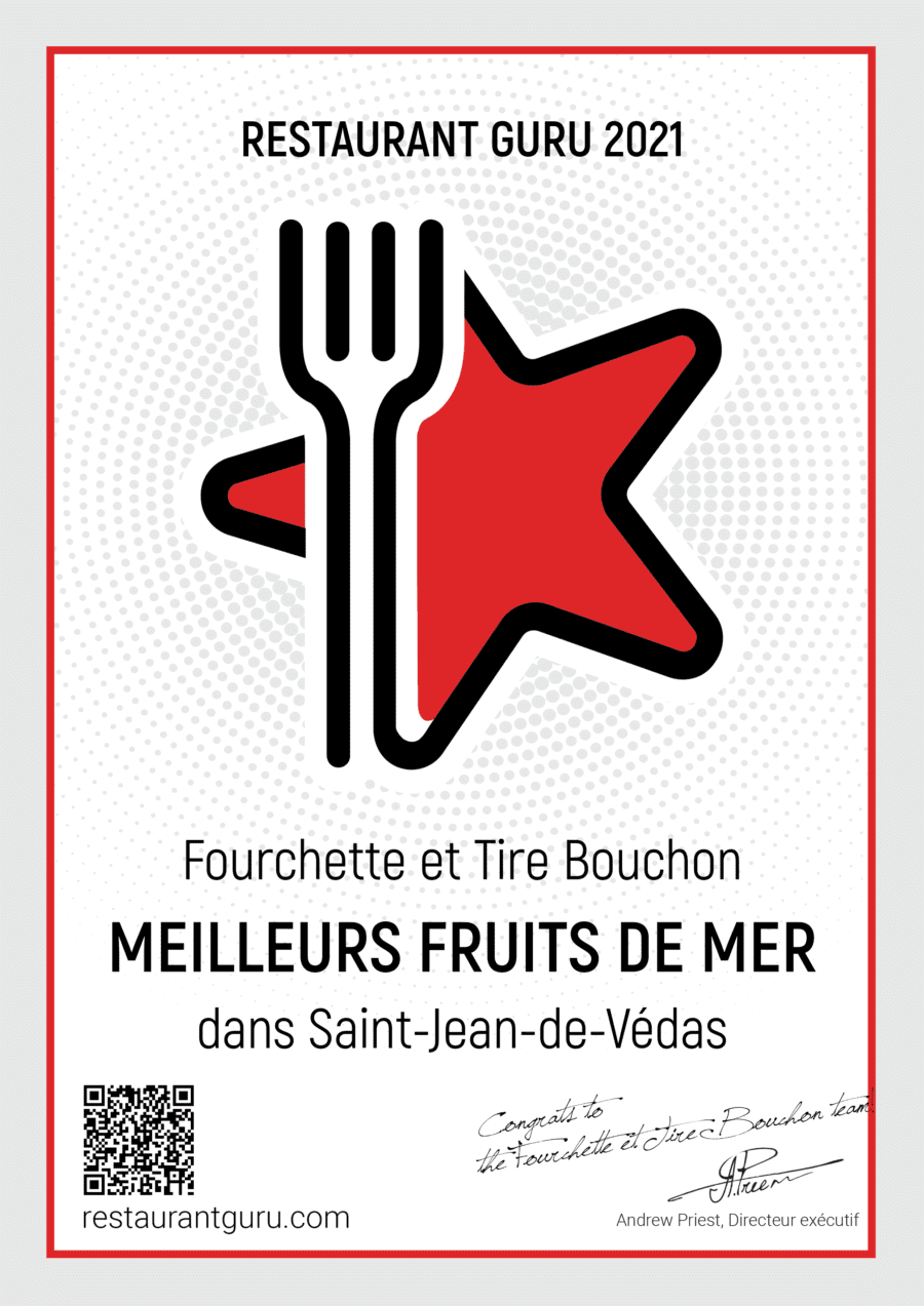 Certificat d’excellence 2021 pour Fourchette & Tire-bouchon