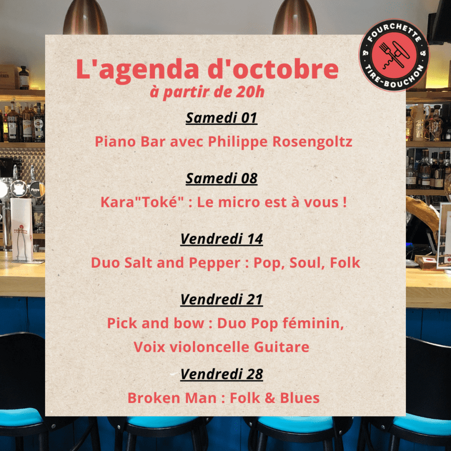 L’agenda d’octobre