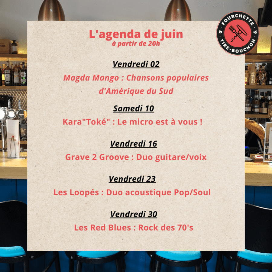 L’agenda de juin