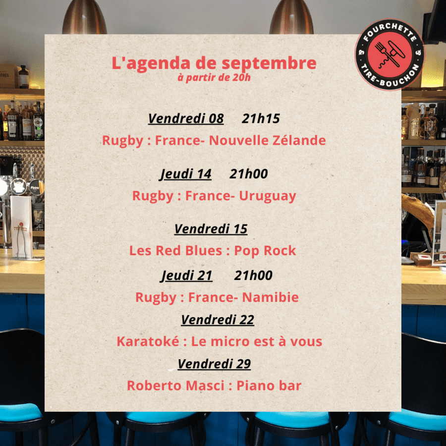 L’Agenda de septembre